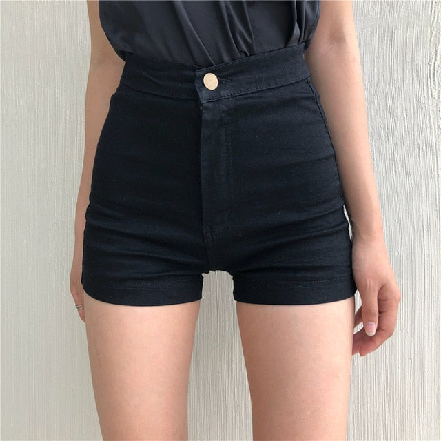 LUV Black High-Waist Shorts