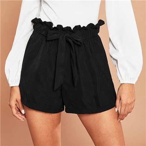 Ruffle Tie Casual Shorts