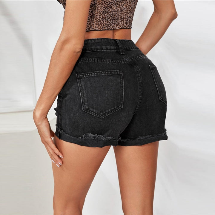 Weekend Distressed Mid-Rise Shorts