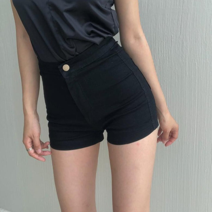 LUV Black High-Waist Shorts