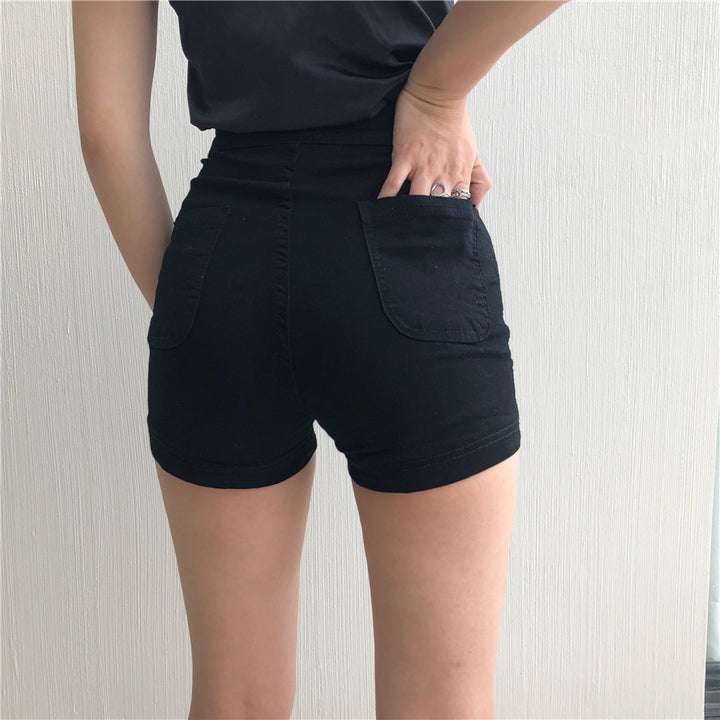 LUV Black High-Waist Shorts